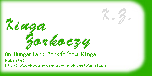 kinga zorkoczy business card